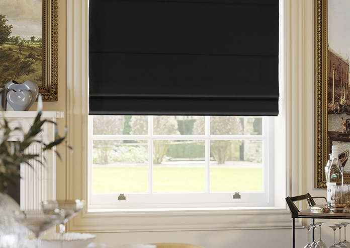 Shima Faux Silk, Ebony - Twist&Fit Roman Blind - Image 5